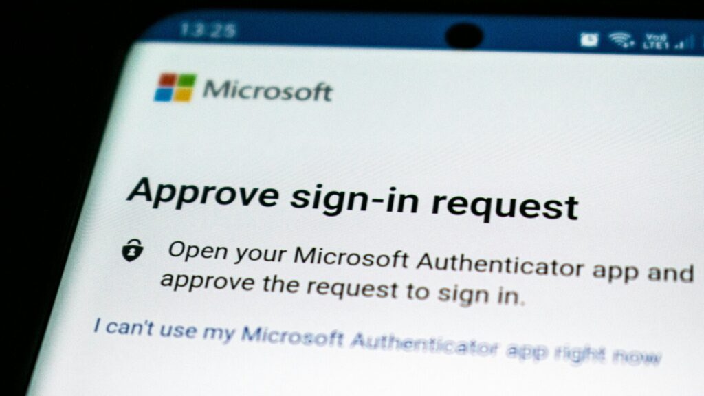 Microsoft sign-in approval request screen showing two-factor authentication prompt