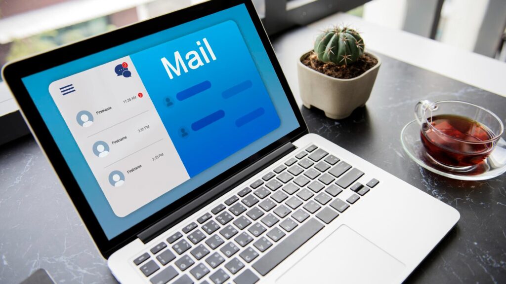 Laptop displaying an email inbox, representing the importance of securing email accounts after a data breach.