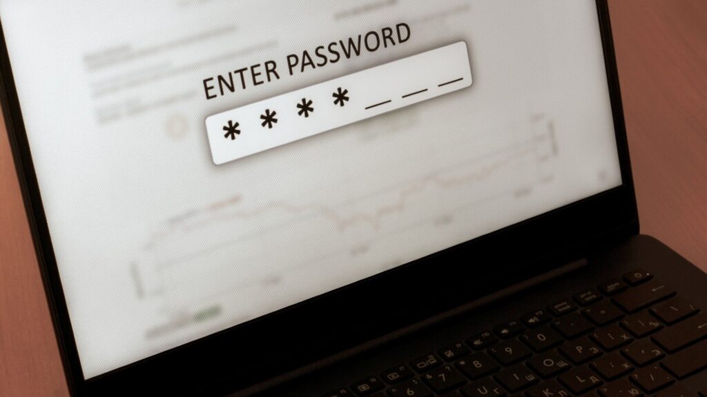 Laptop screen showing a password field, representing steps Xfinity customers can take to protect accounts after the Comcast data breach.